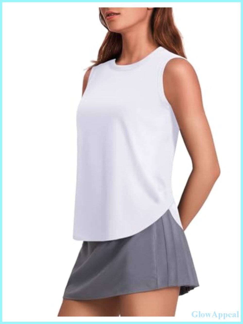 Ice Silk Workout Tank Top Crew Neck Sleeveless Loose Fit UPF 50+ Yoga Athletic